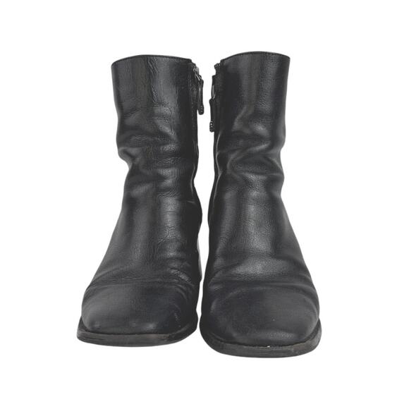 Sam Edelman Winnie Black Faux leather Block Heel Square Toe Bootie Boots Size 9 - Picture 2 of 6